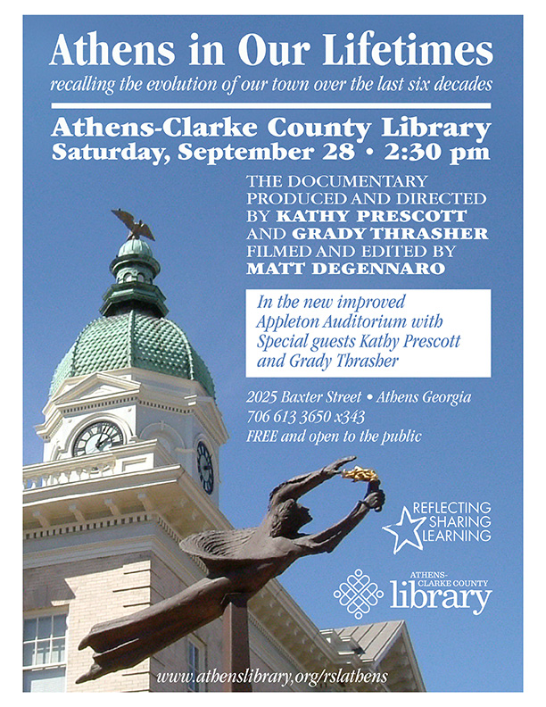 Athens in our Lifetimes event flyer
